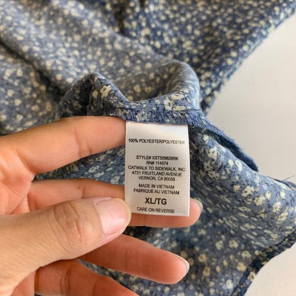 Pleione Blouse Womens XL Extra Large Multi Button Front Floral Print Long Sleeve - Picture 9 of 11